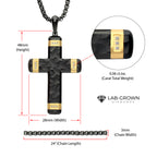 Black Lab Diamond Large Cross Pendant