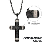 Matte Black Lab Diamond Large Cross Pendant