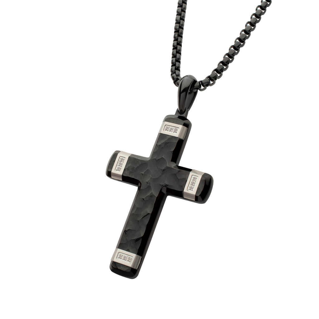 Matte Black Lab Diamond Large Cross Pendant
