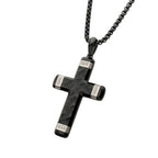 Matte Black Lab Diamond Large Cross Pendant