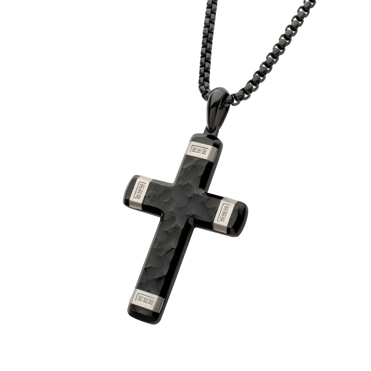 Matte Black Lab Diamond Large Cross Pendant