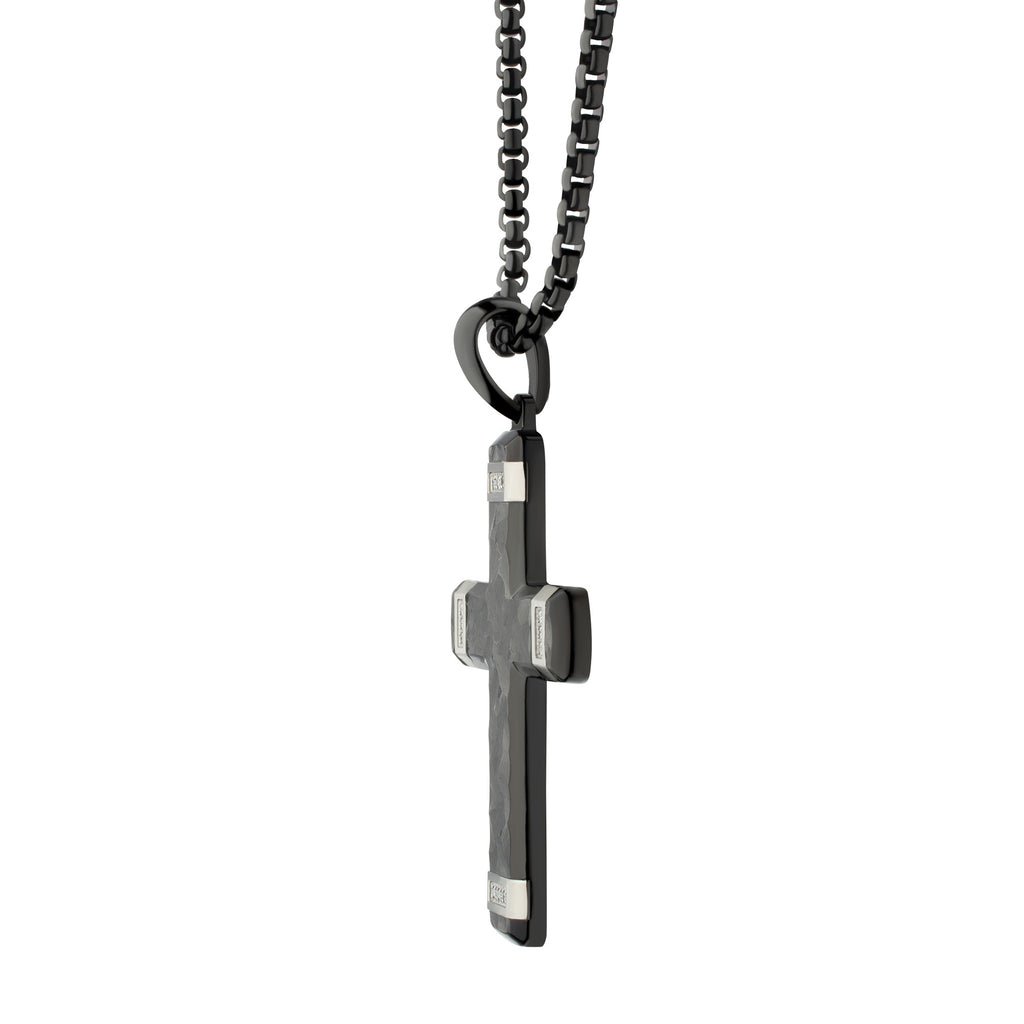 Matte Black Lab Diamond Large Cross Pendant