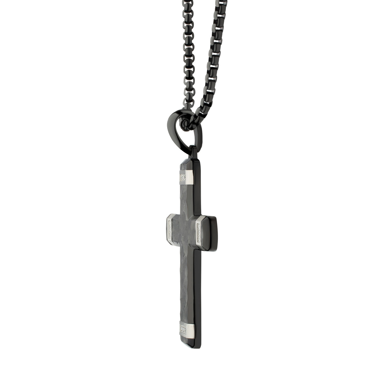 Matte Black Lab Diamond Large Cross Pendant