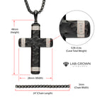 Matte Black Lab Diamond Large Cross Pendant