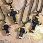 Black Lab Diamond Small Cross Pendant