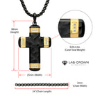 Black Lab Diamond Small Cross Pendant