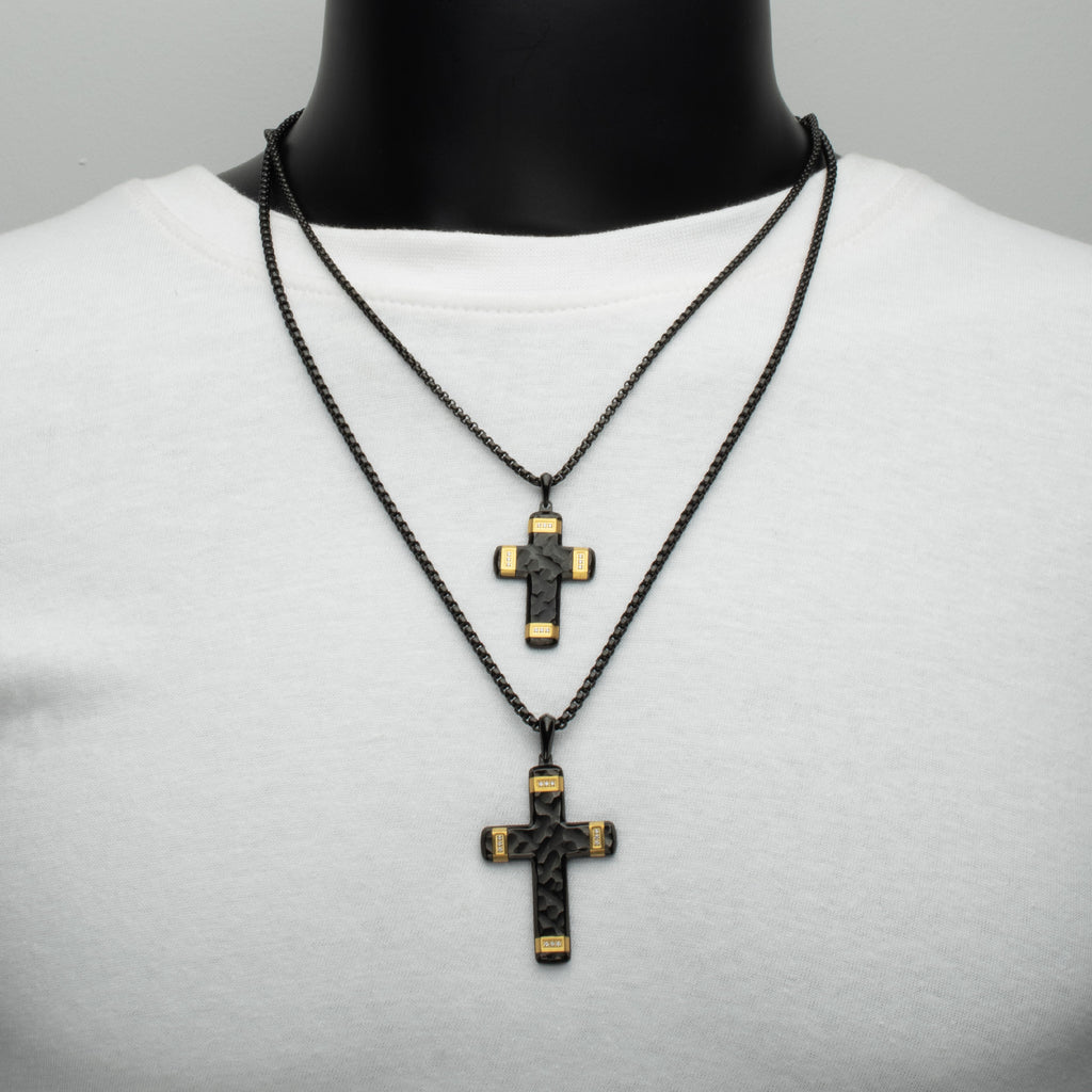 Black Lab Diamond Small Cross Pendant