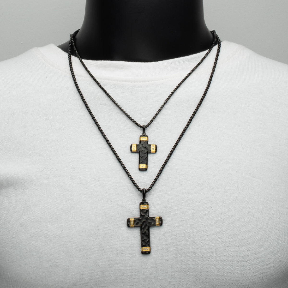 Black Lab Diamond Small Cross Pendant
