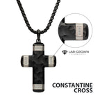 Matte Black Lab Diamond Small Cross Pendant