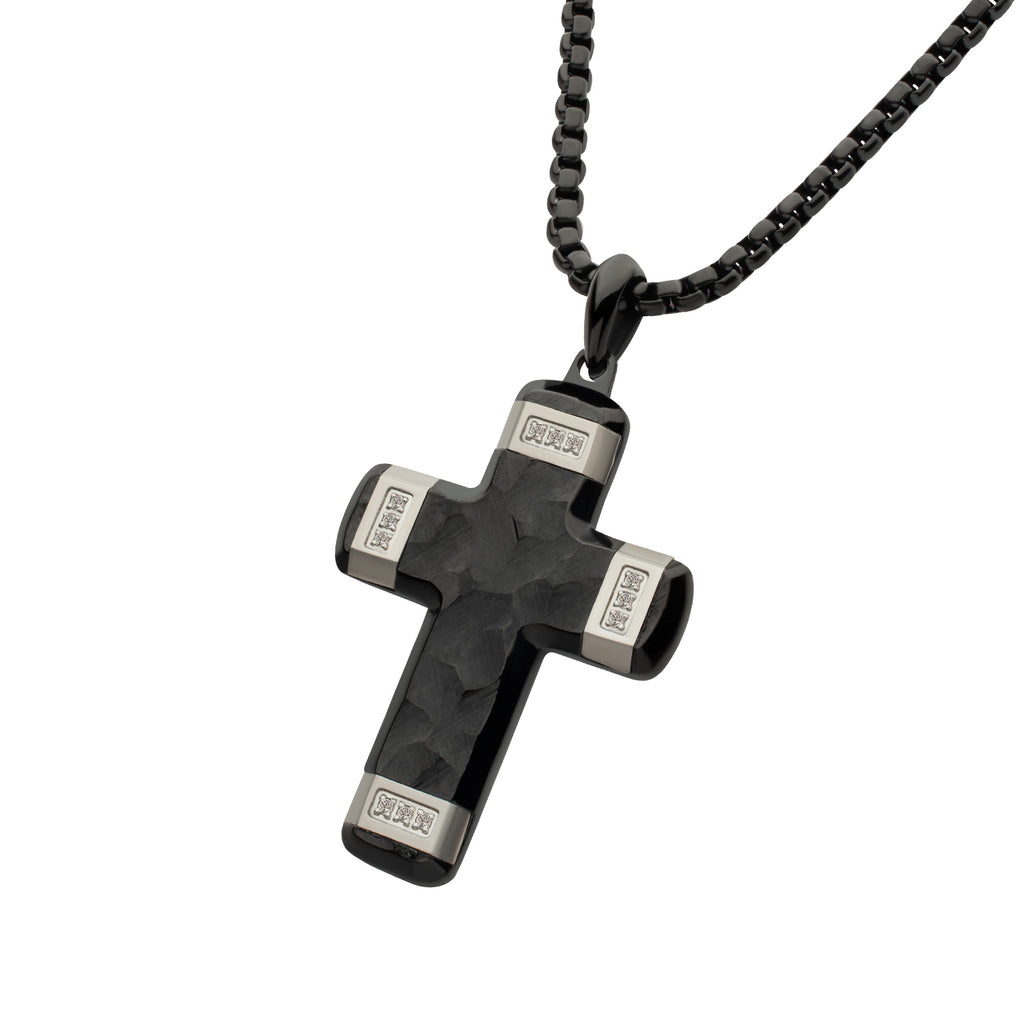 Matte Black Lab Diamond Small Cross Pendant