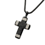 Matte Black Lab Diamond Small Cross Pendant