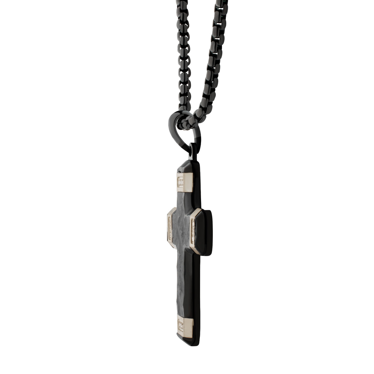Matte Black Lab Diamond Small Cross Pendant
