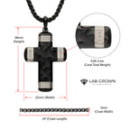 Matte Black Lab Diamond Small Cross Pendant