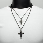 Matte Black Lab Diamond Small Cross Pendant