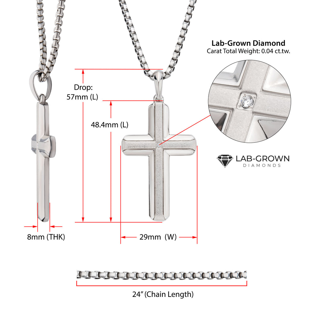 Steel Lab Diamond Cross Pendant