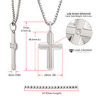 Steel Lab Diamond Cross Pendant