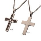 Gunmetal Lab Diamond Dino Bone Cross Pendant