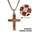 Gunmetal Lab Diamond Wood Cross Pendant