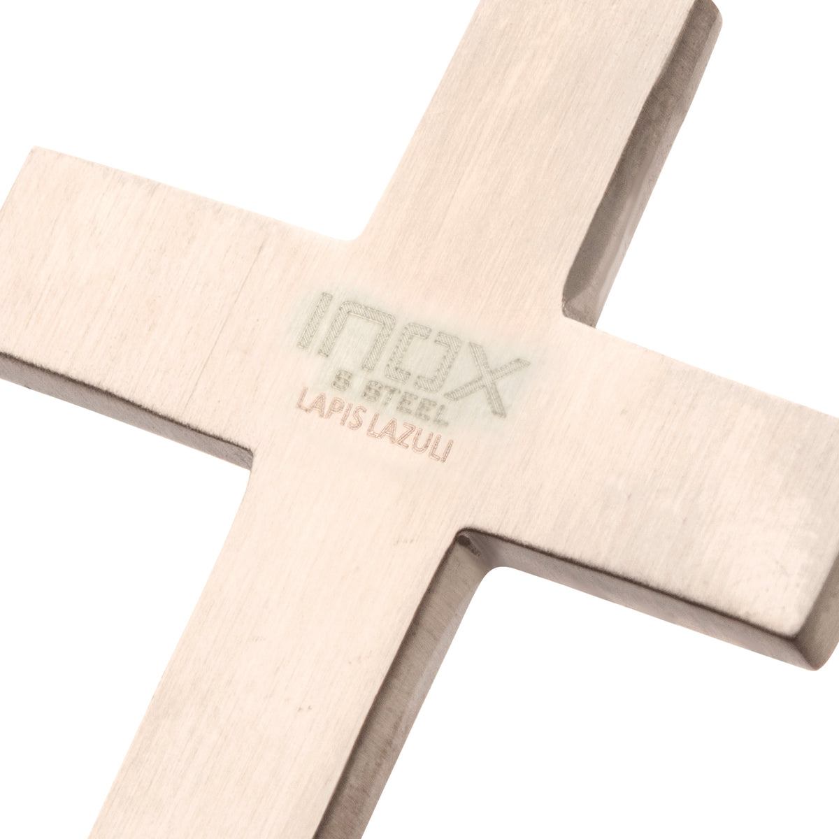 Steel Lab Diamond Lapis Cross Pendant