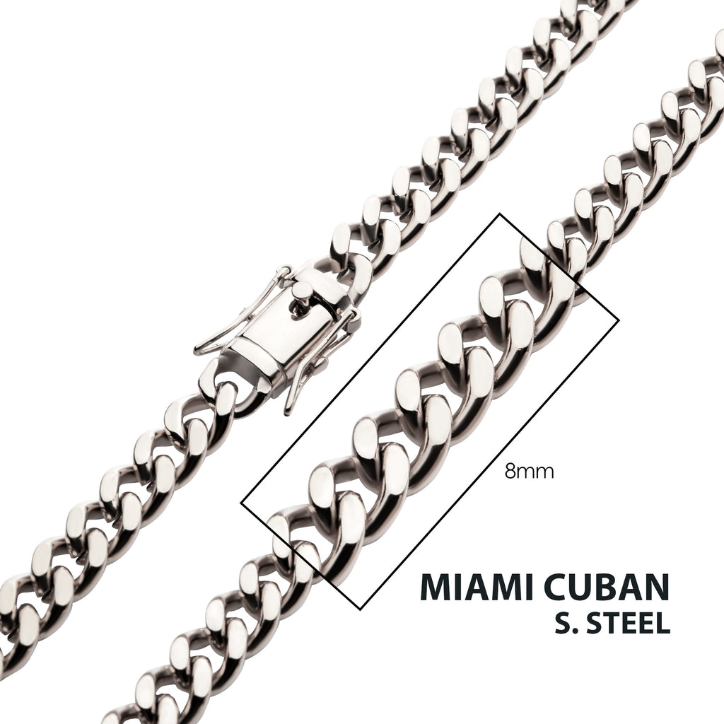 8mm Steel Miami Cuban Necklace