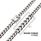 8mm Steel Miami Cuban Necklace