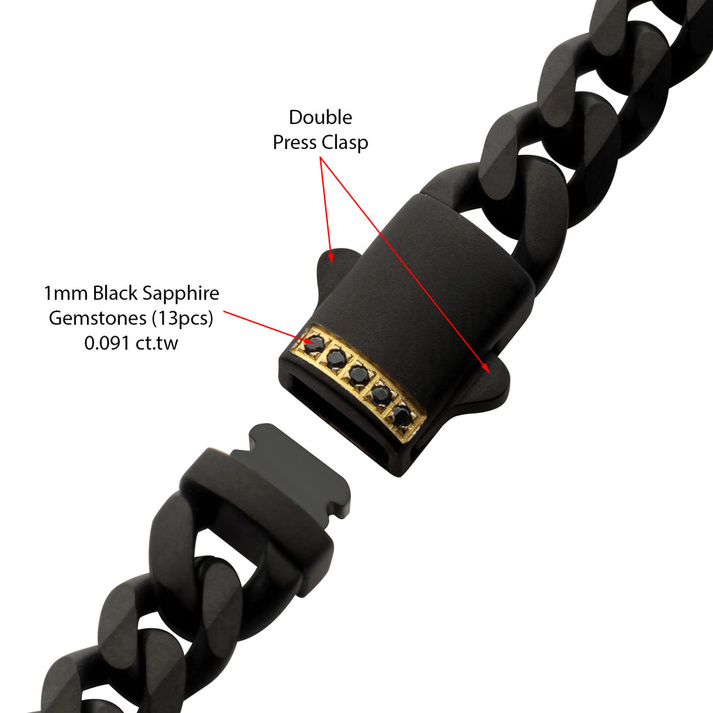 Matte 6mm Black Sapphire Miami Cuban Necklace