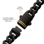 Matte 6mm Black Sapphire Miami Cuban Necklace