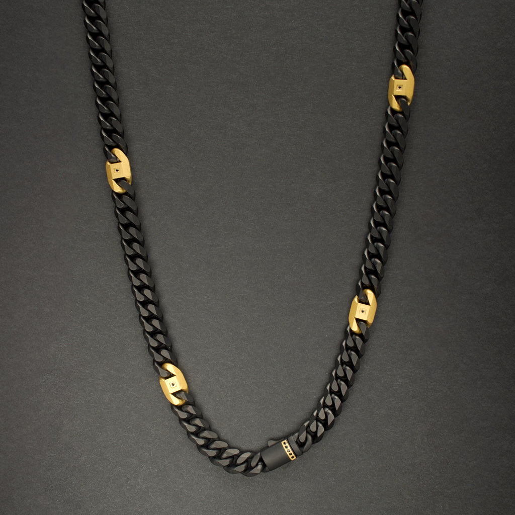 Matte 6mm Black Sapphire Miami Cuban Necklace