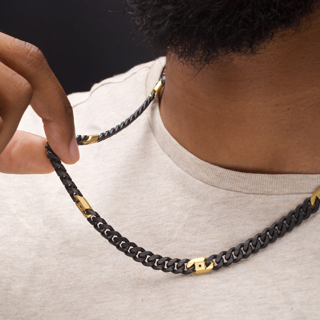 Matte 6mm Black Sapphire Miami Cuban Necklace