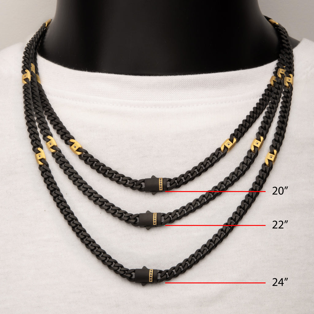 Matte 6mm Black Sapphire Miami Cuban Necklace