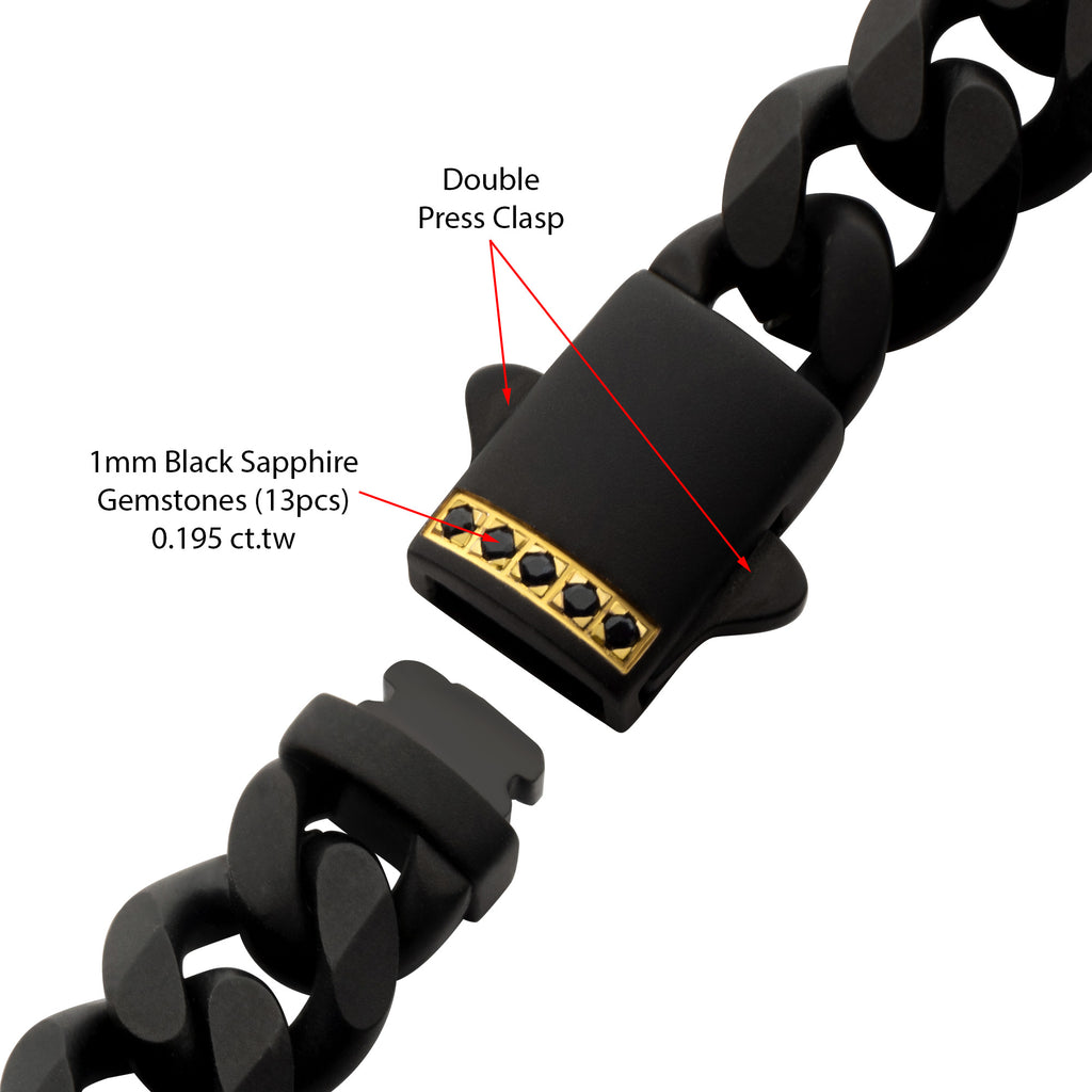 Matte 8mm Black Sapphire Miami Cuban Necklace