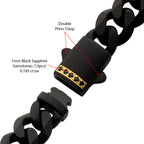 Matte 8mm Black Sapphire Miami Cuban Necklace