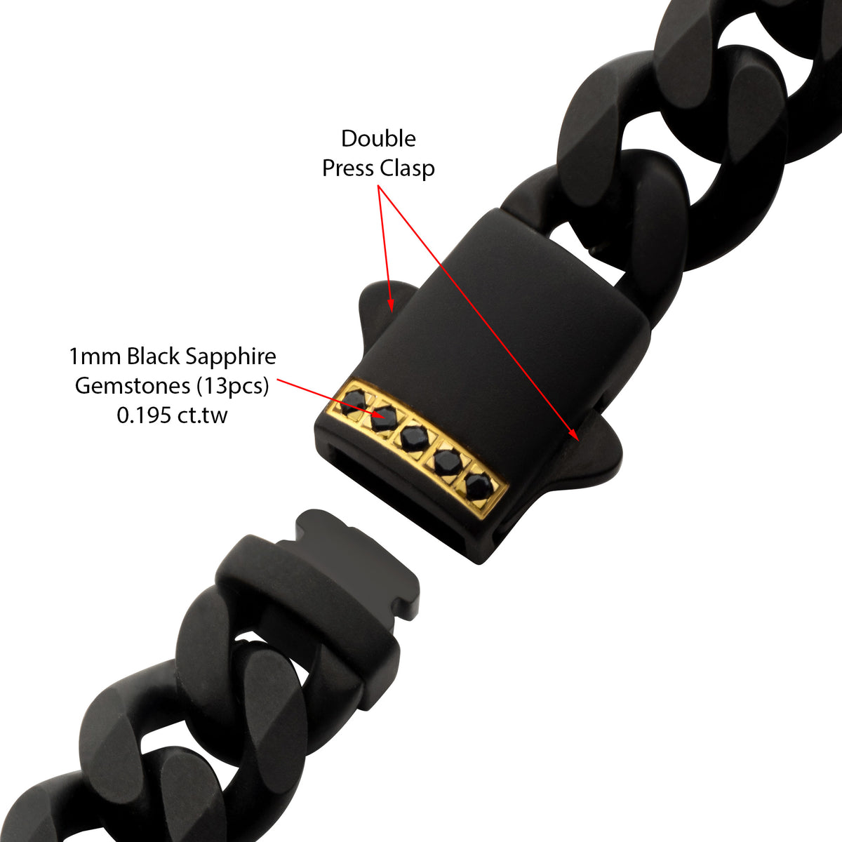 Matte 8mm Black Sapphire Miami Cuban Necklace