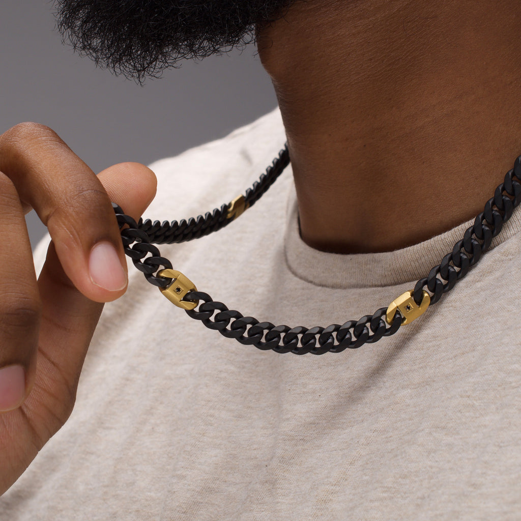 Matte 8mm Black Sapphire Miami Cuban Necklace