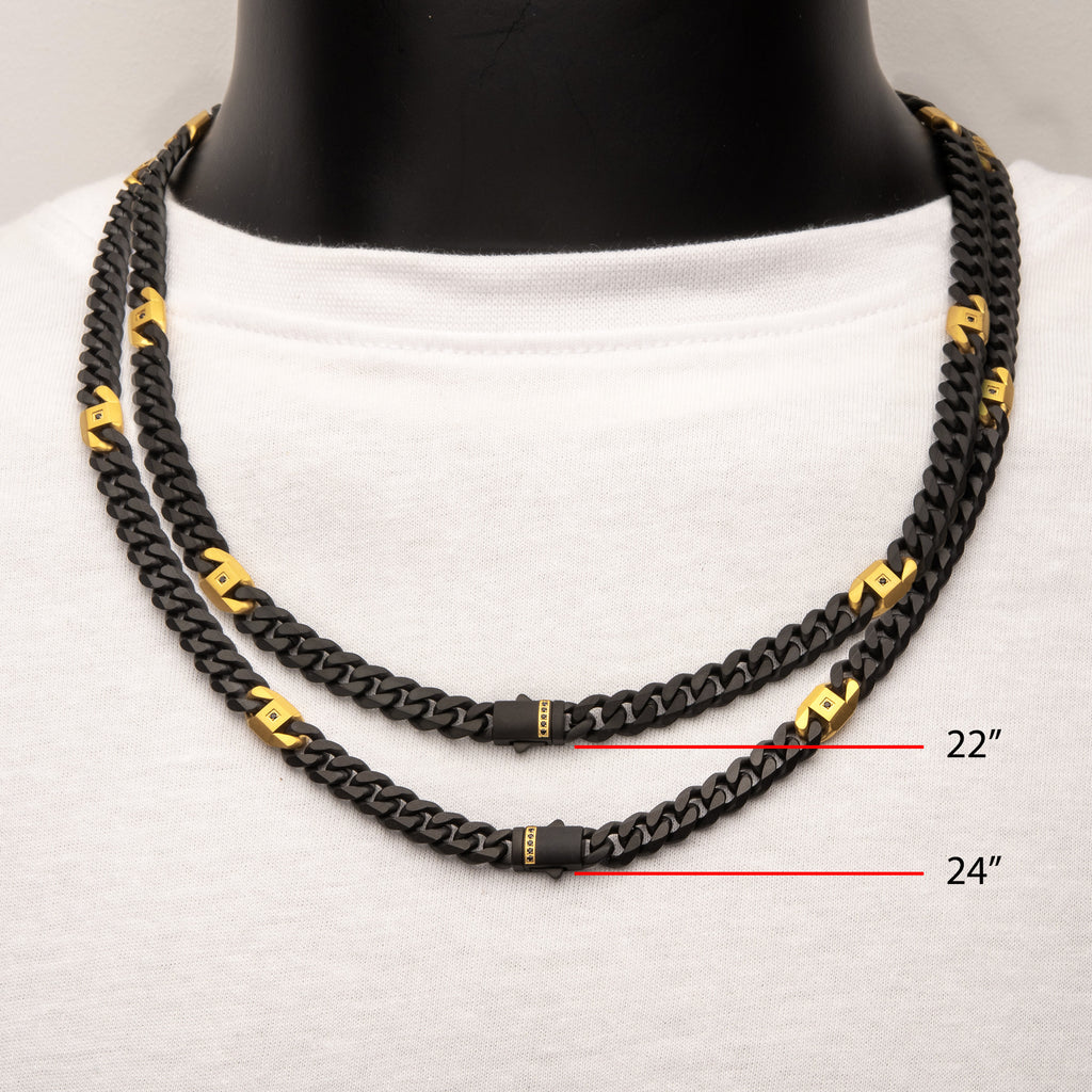Matte 8mm Black Sapphire Miami Cuban Necklace