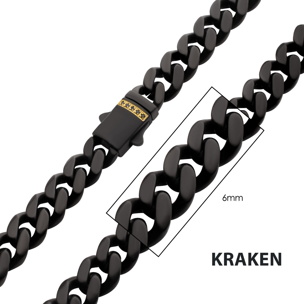 6mm Black Sapphire Miami Cuban Necklace
