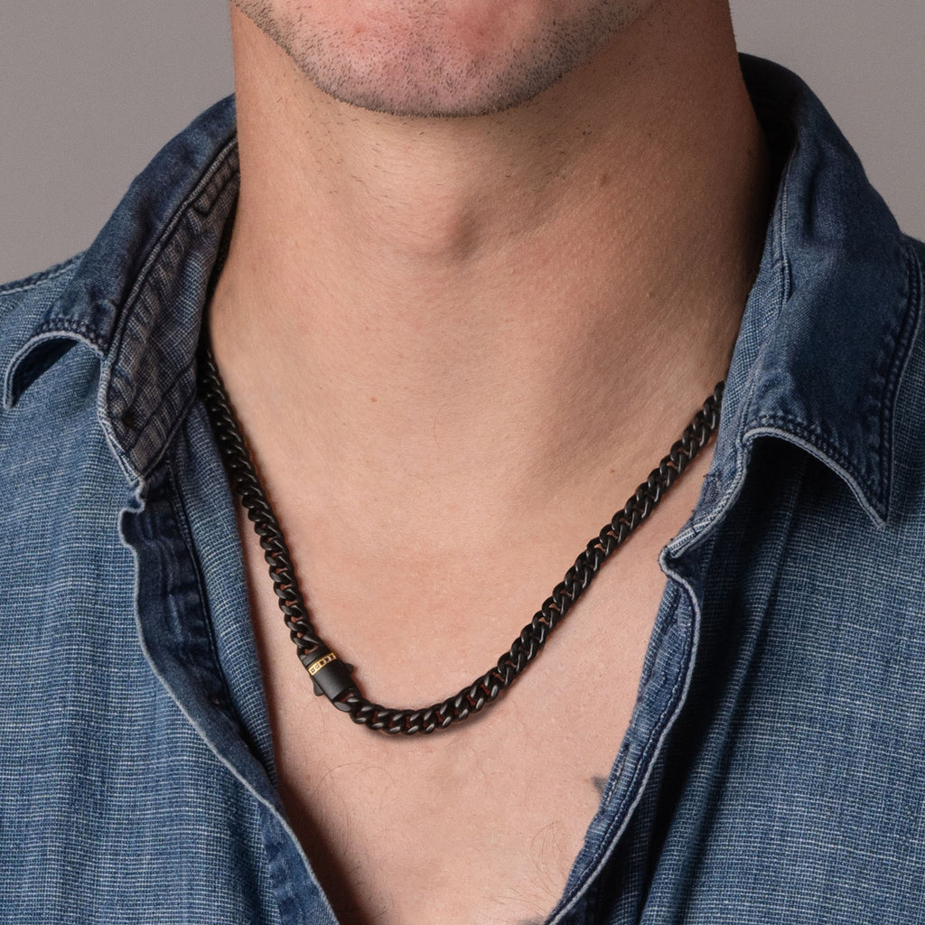 6mm Black Sapphire Miami Cuban Necklace