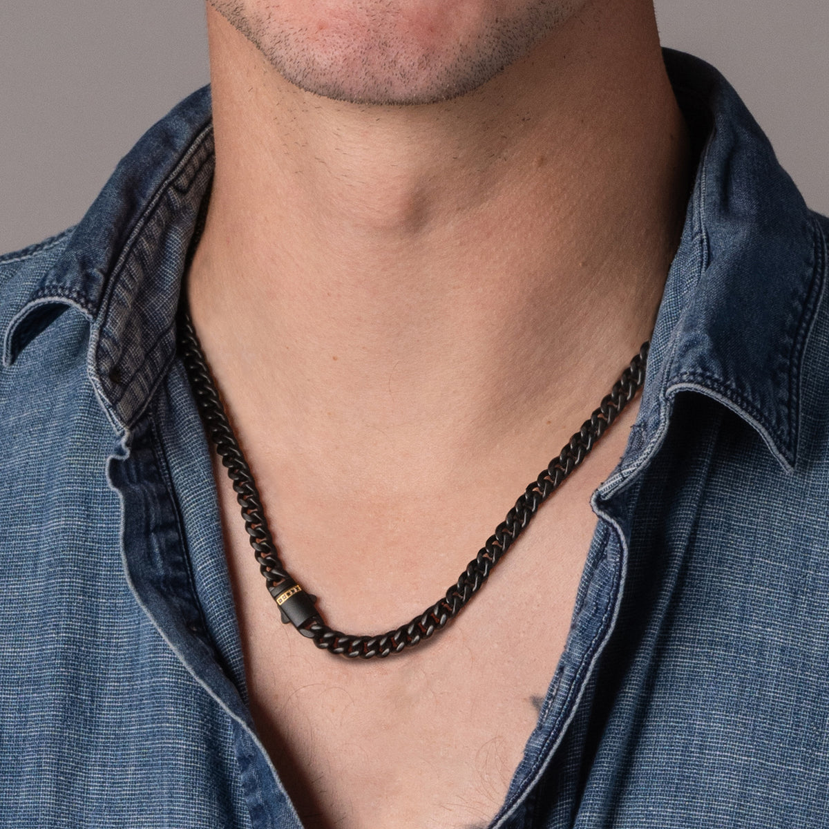 8mm Black Sapphire Miami Cuban Necklace