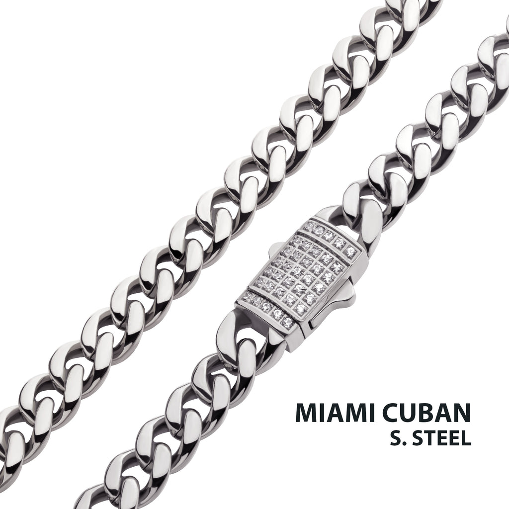 6mm Steel CZ Miami Cuban Necklace
