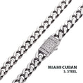 6mm Steel CZ Miami Cuban Necklace