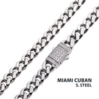 6mm Steel CZ Miami Cuban Necklace