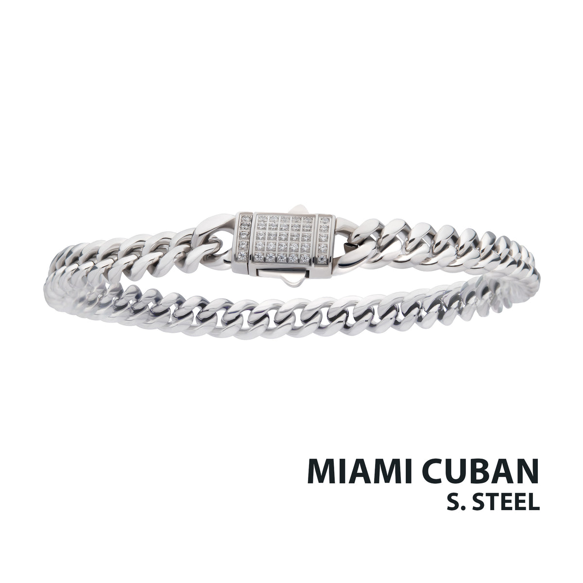 6mm Steel CZ Miami Cuban Bracelet