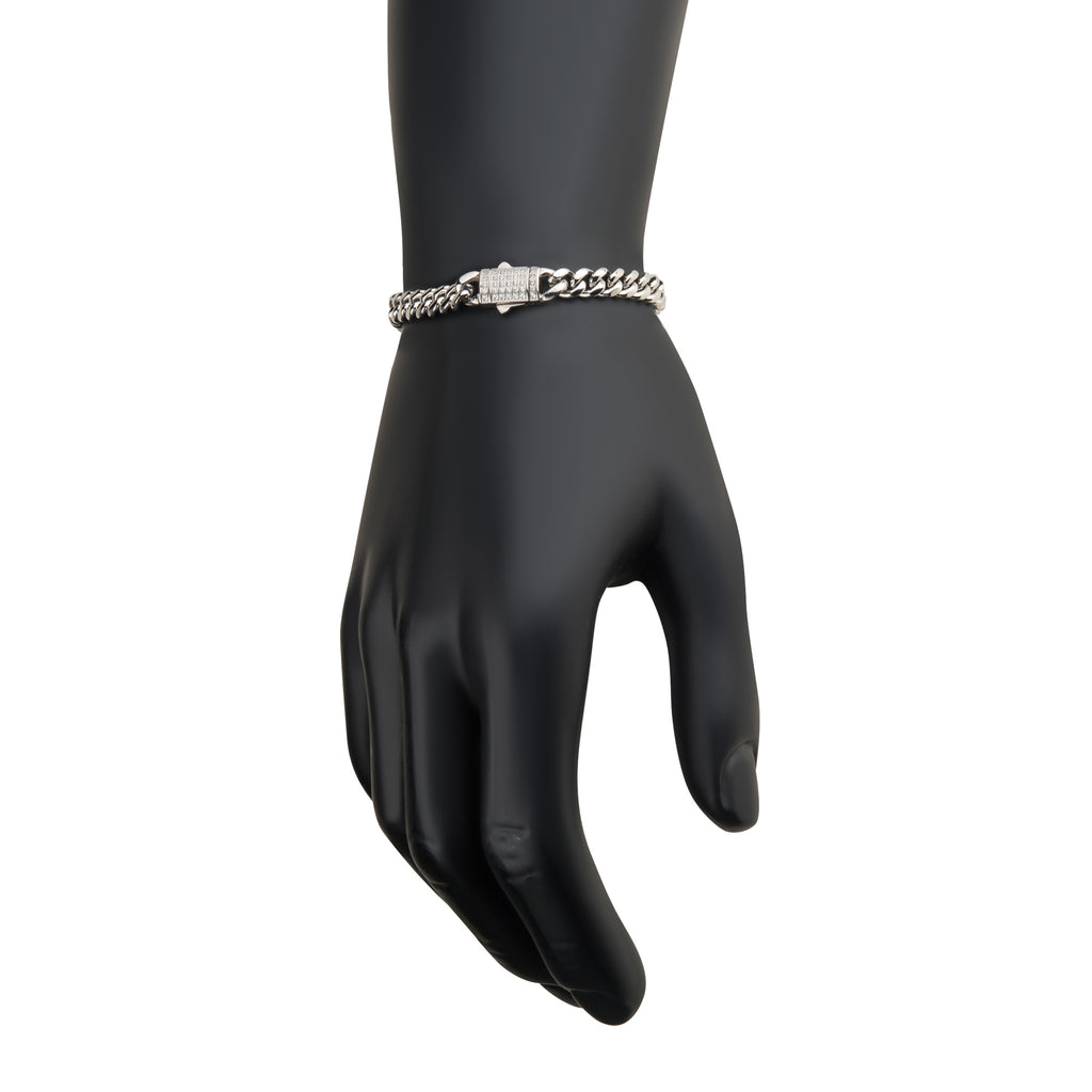 6mm Steel CZ Miami Cuban Bracelet