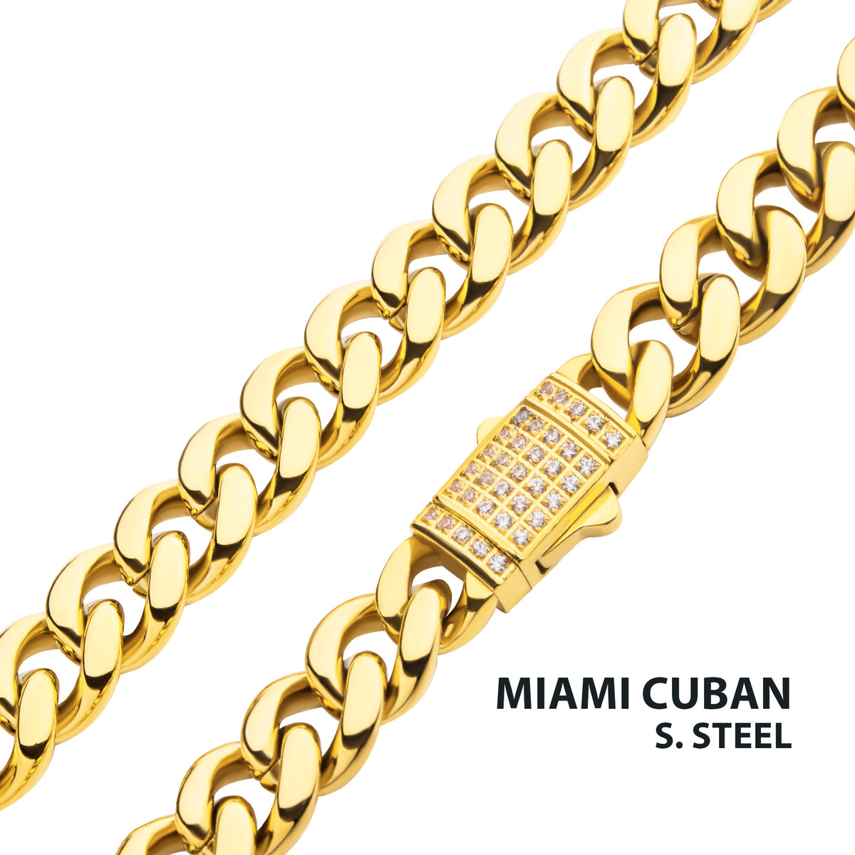 8mm Gold CZ Miami Cuban Necklace