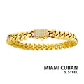 8mm Gold CZ Miami Cuban Bracelet [NSTC2108-8GP]
