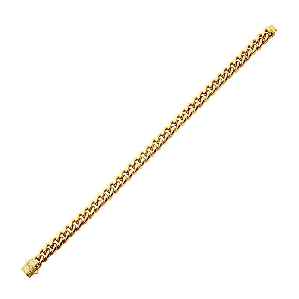 8mm Gold CZ Miami Cuban Bracelet [NSTC2108-8GP]
