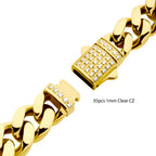 8mm Gold CZ Miami Cuban Bracelet [NSTC2108-8GP]