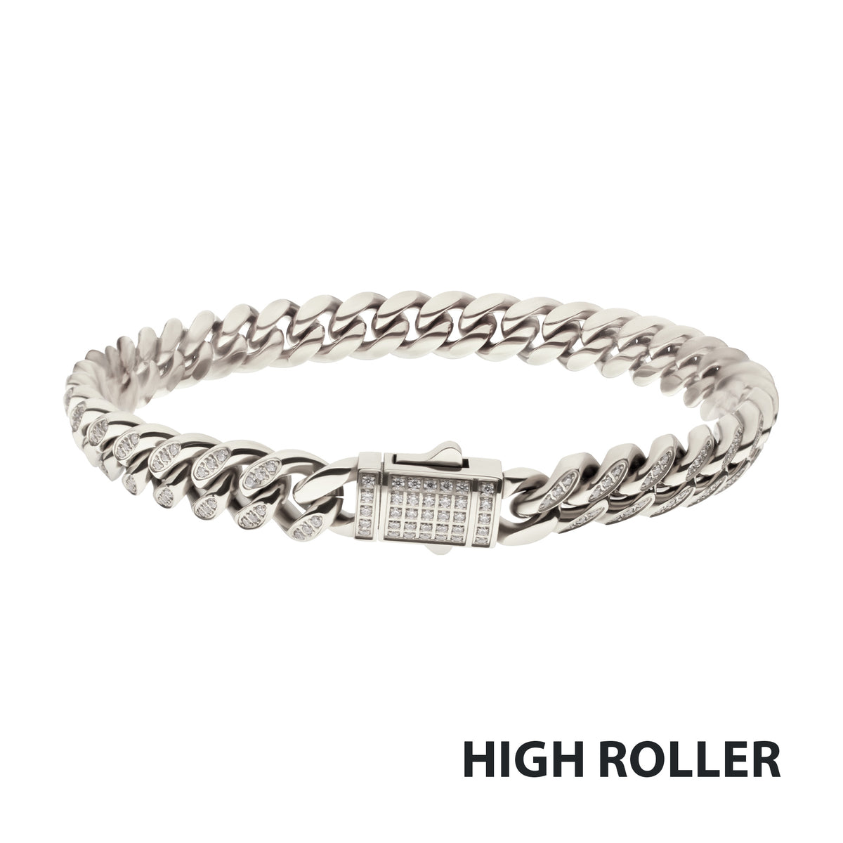 8mm Steel CZ Miami Cuban Bracelet