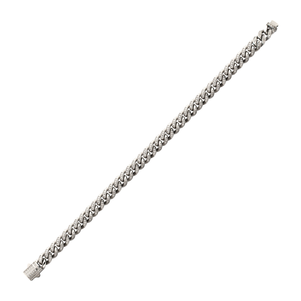 8mm Steel CZ Miami Cuban Bracelet