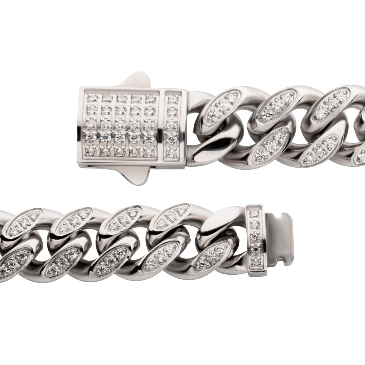 8mm Steel CZ Miami Cuban Bracelet